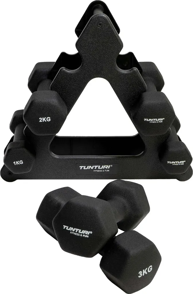 Équipement Musculation Bras et Dos : Set de 6 Haltères avec Rack Stable