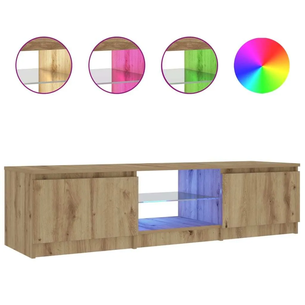 SYFAX™ Mobile Porta TV con LED Artigianale 140x40x36 cm Multistrato