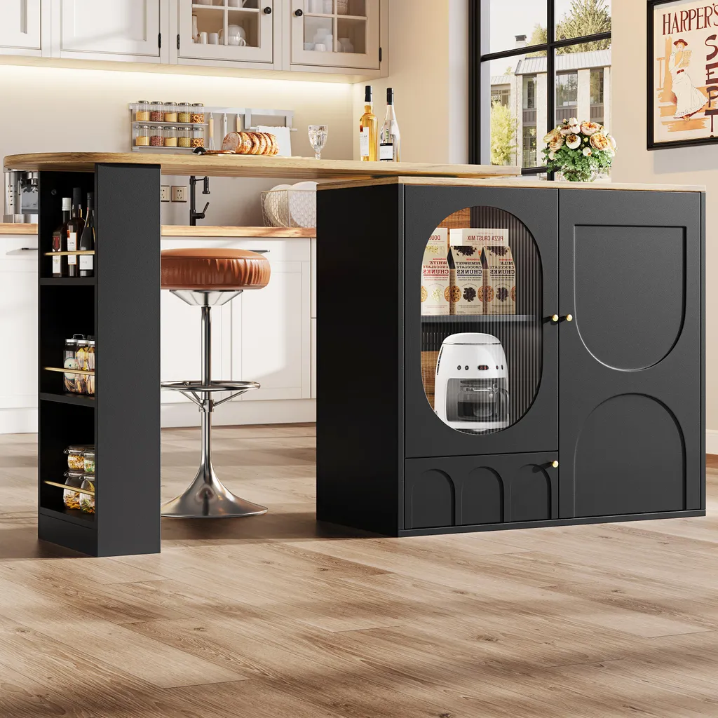 Table de cuisine avec rangement ajustable pour optimiser l'espace