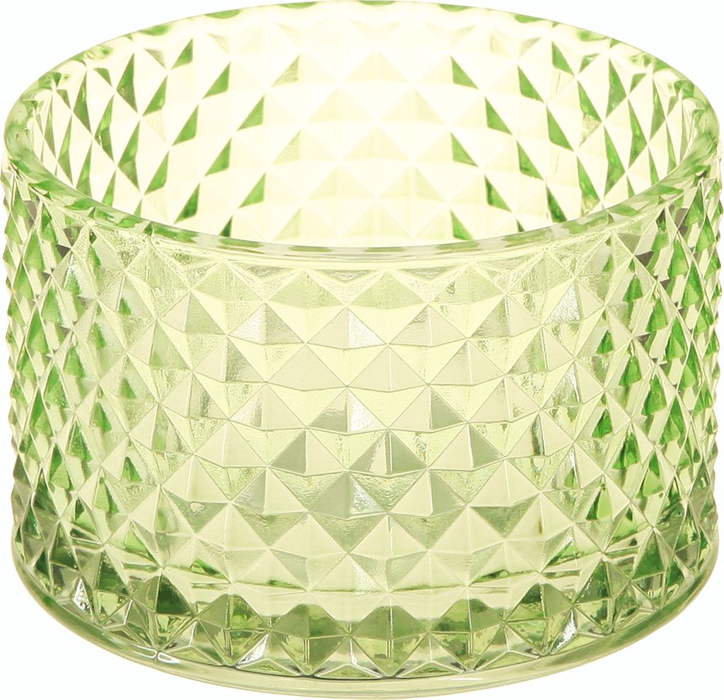 Dekoschale Glas Grün Retro Teelichthalter Ø10,5cm 2er Set, 2 Stück