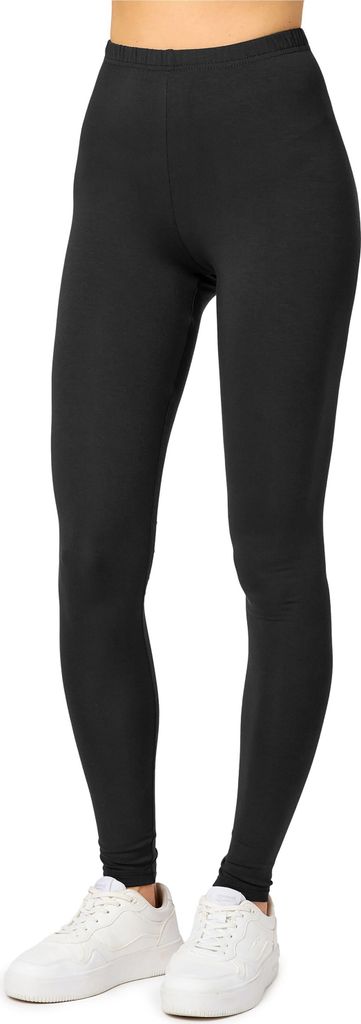 Merry Style Damen Lange Leggings aus Viskose MS10-143 (Schwarz, XS)