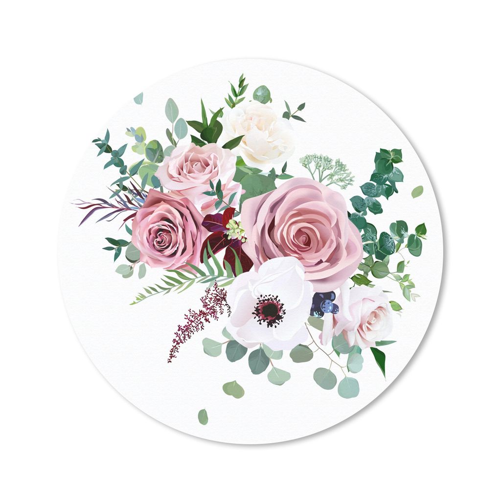 MuchoWow Mauspad Mousepad Blumen - Rosen - Anemone 50x50 cm - Mousepads - Maus Mat - Pad - Mausunterlage - Vinyl