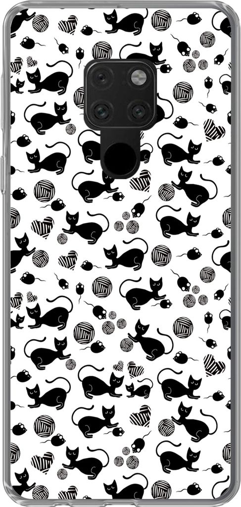 MuchoWow Handyhülle Schutzhülle Hülle für Telefoonhoesje Huawei P40 Lite Mädchen - Katze - Maus - Muster - Mädchen - Kinder - Kinder - Mäd...