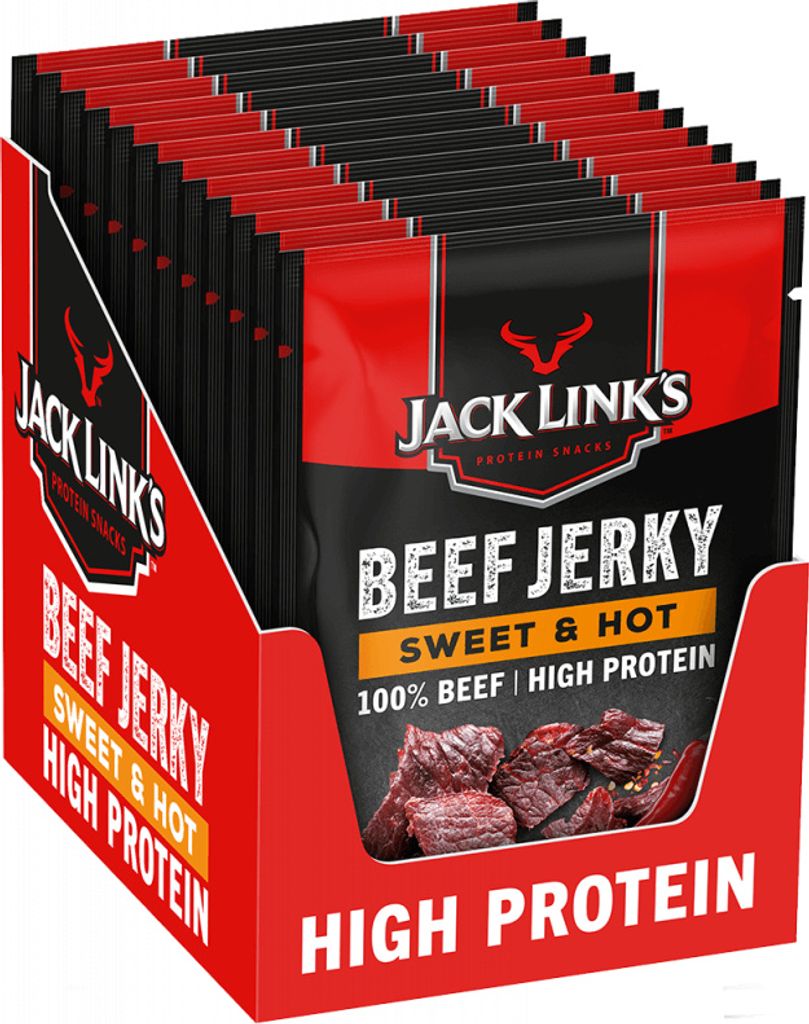 Jack Link's Beef Jerky (12x60g) Sweet & Hot - Funktionelle Produktbild 