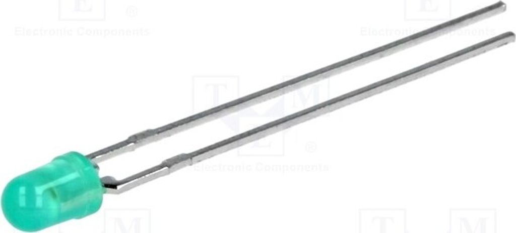 2x LED 50° 3mm 1÷2,3mcd grün HLMP-1790 LED Dioden THT 3mm