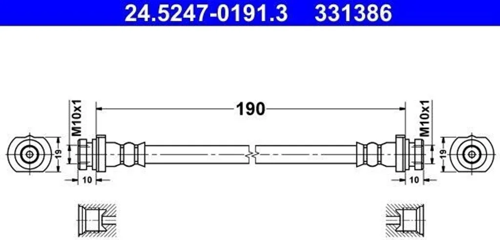 Tuyau de frein ATE haute pression qualité OE 46210-JG011 Nissan X-Trail T31