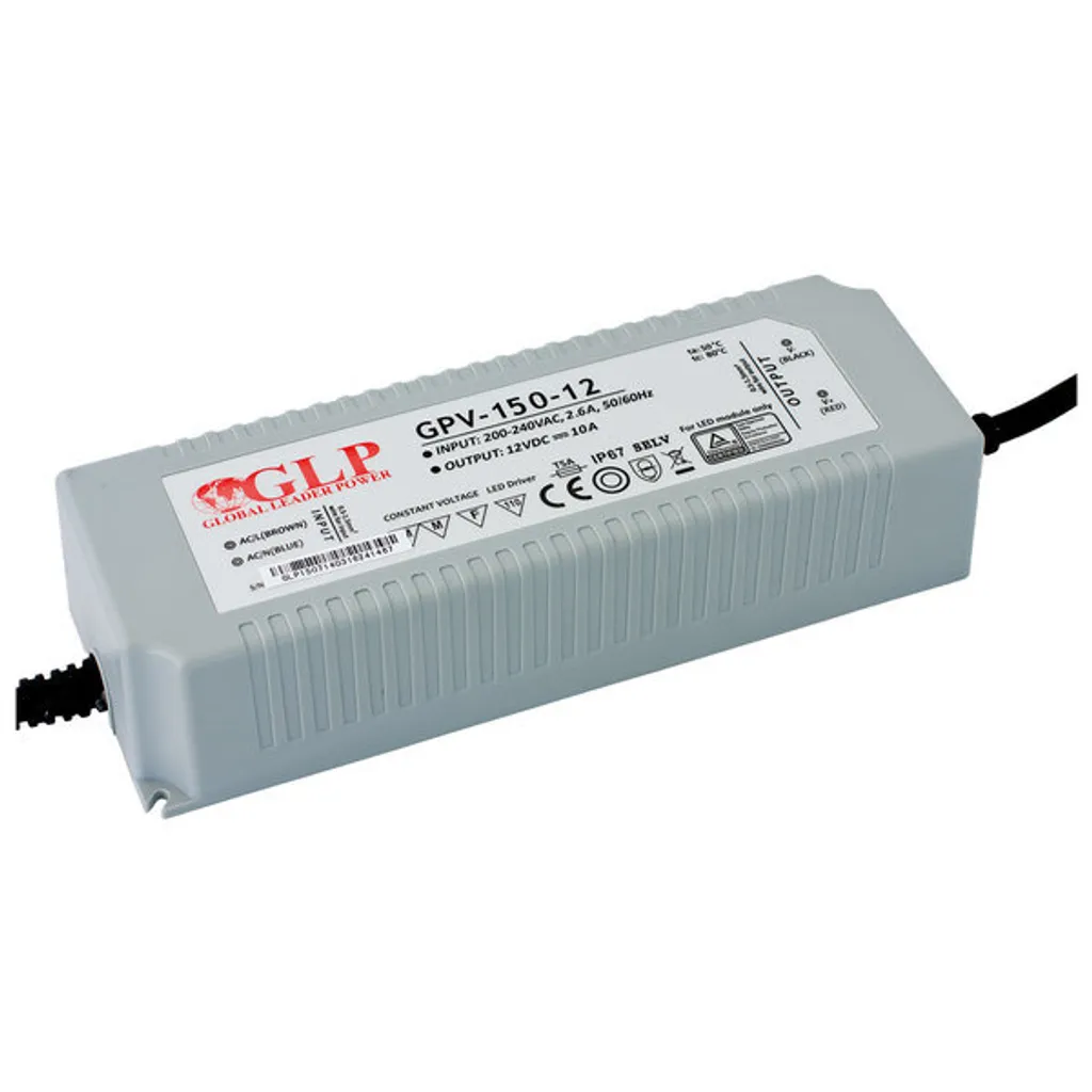 Transformateur LED 12V 120W IP67 Haute Puissance 10A pour Enseigne Lumineuse