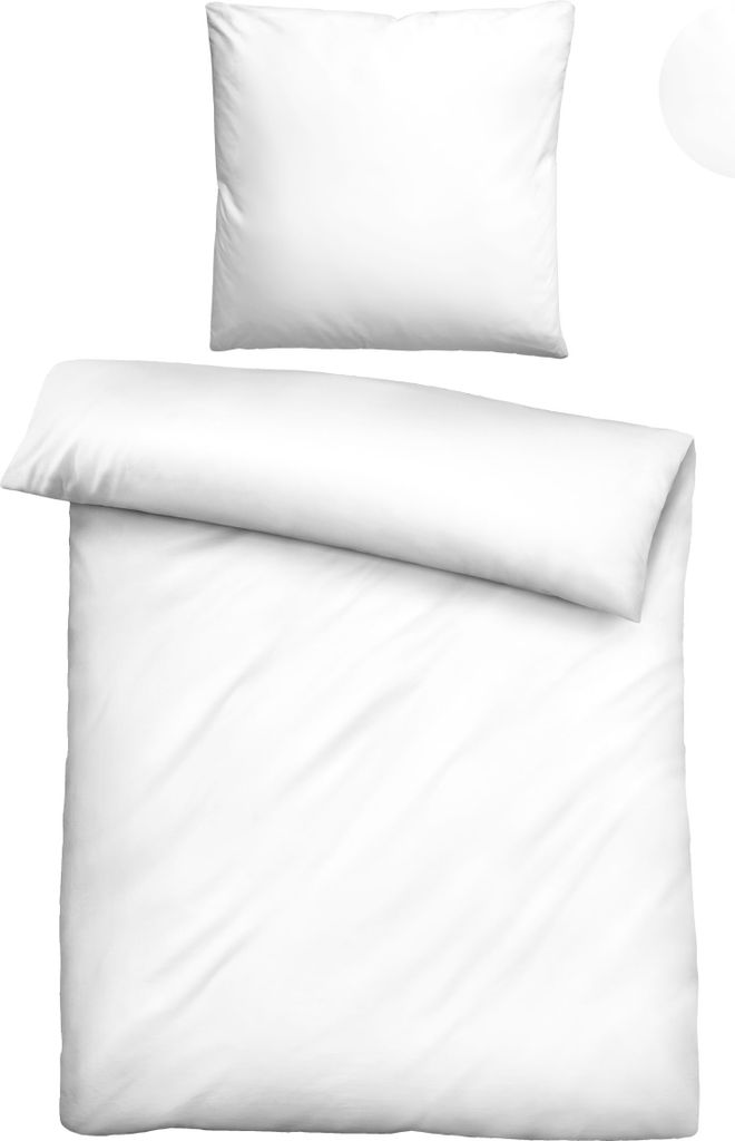 biberna Lyocell Bettwäsche 0470500 UNI color: weiss, size: 1x 135x200 cm + 1x 80x80 cm