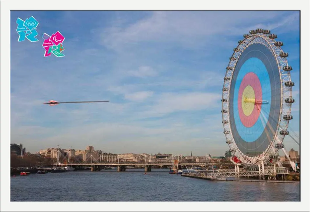Poster On Target Londres 2012 Tanya Chalkin pour Bureau ou Salon avec Cadre