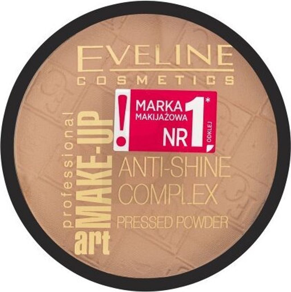 EVELINE Art Make-Up Anti-Glanz-Komplex Pressed Powder Mattierender Mineralpuder mit Seide 33 Golden Sand 14g