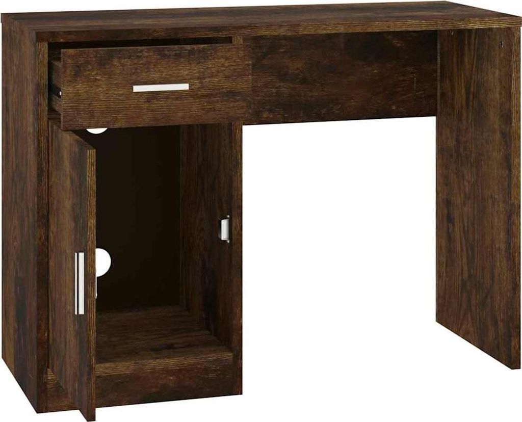vidaXL Schreibtisch mit Stauraum Räuchereiche 100x40x73 cm
