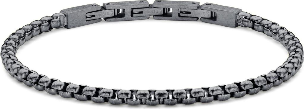 Frank 1967 7FB-0551 Stalen Armband - Heren - Schakel - 21 cm - 4 mm Dik - Vintage Look - Antraciet