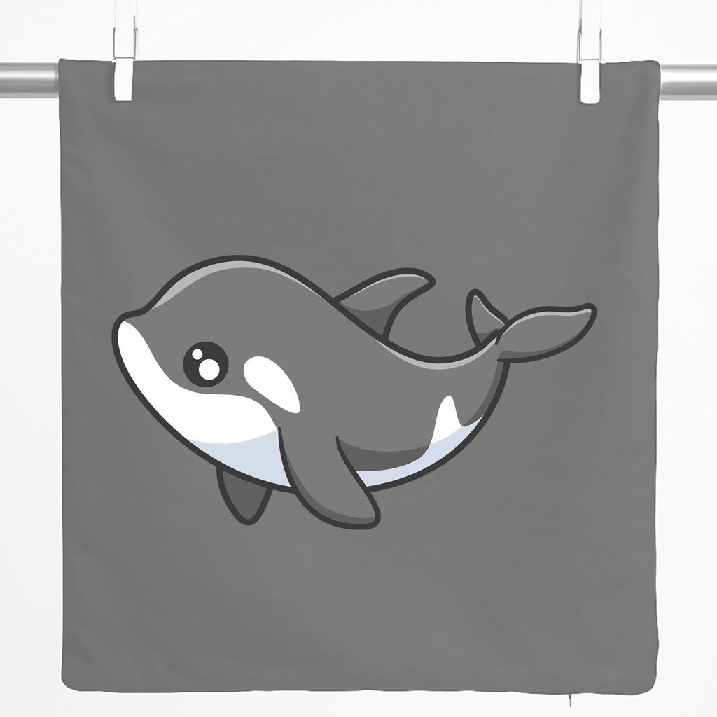 Huuraa Kissenbezug Orka Killerwal 40x40cm Steel Grey Baumwolle Dekokissenbezug Geschenkidee