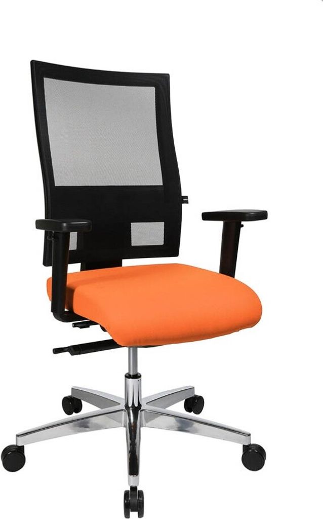 Topstar Bürostuhl Profi Net 11, PS59H T34 orange, schwarz, alu Stoff