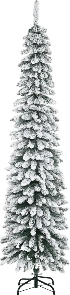 Sapin de Noël artificiel floqué blanc 210 cm - Aspect naturel olive