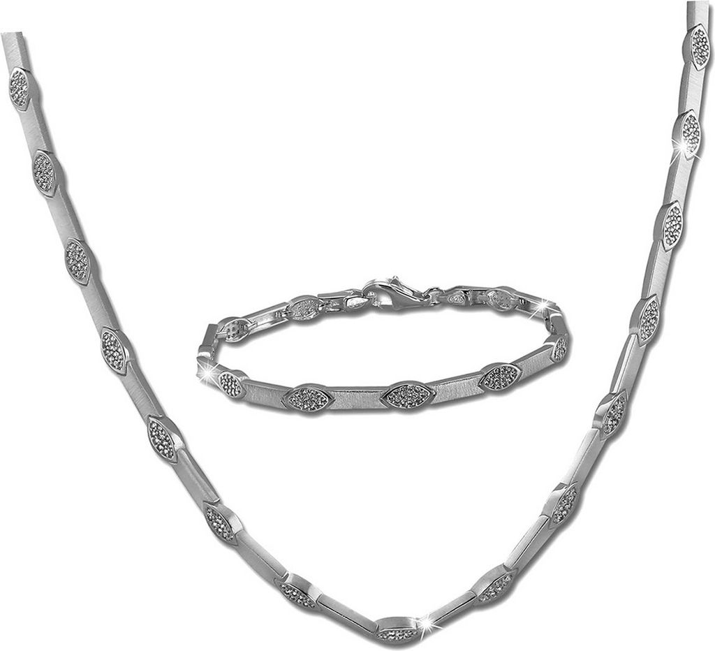 SilberDream Collier Armband Damen Sterling Silber Zirkonia Schmuck-Set D2SDS462W
