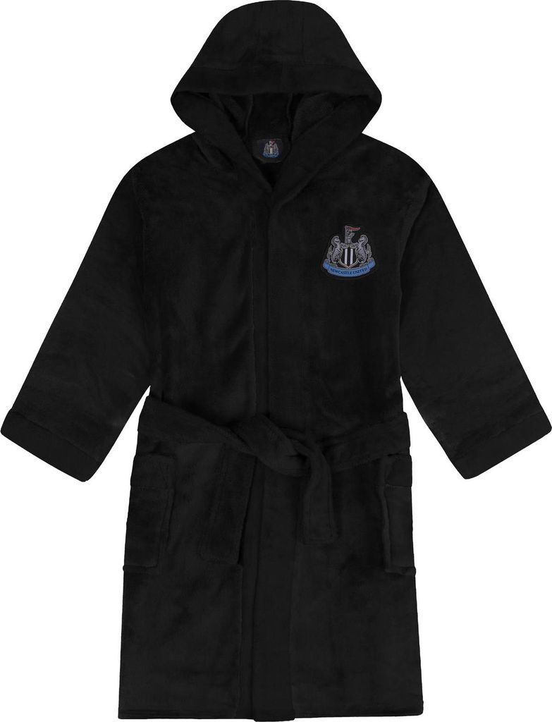 Newcastle United FC - Morgenmantel für Herren, Fleece GF1039 (XXL) (Schwarz)