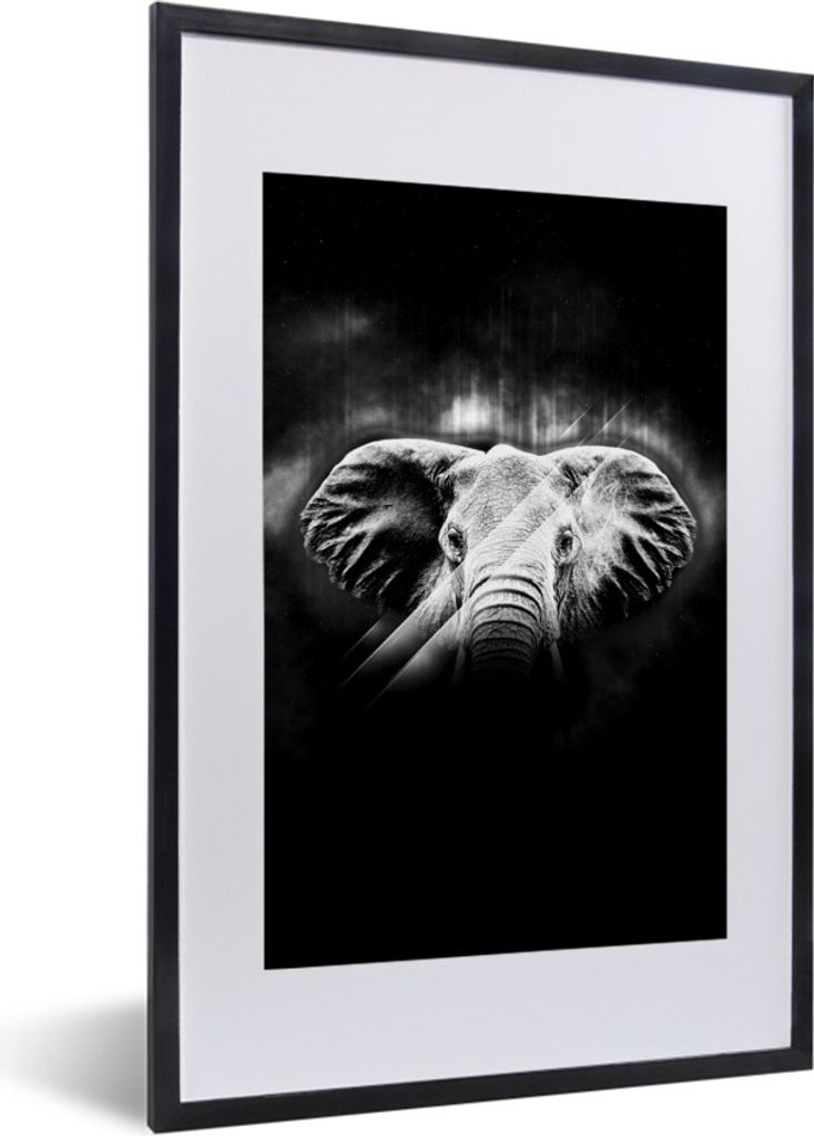 MuchoWow® Gerahmtes Poster Elefant mit großen Ohren auf Produktbild 