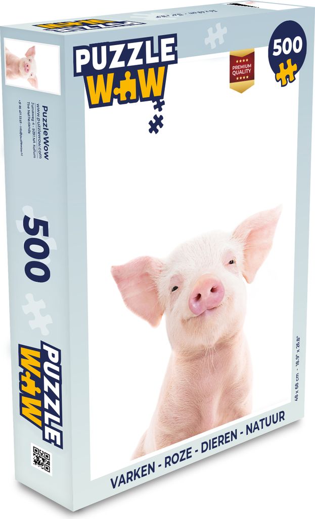 MuchoWow Puzzle 500 Teile Schwein - Rosa - Tiere - Natur - Denken - Spiel - Toy