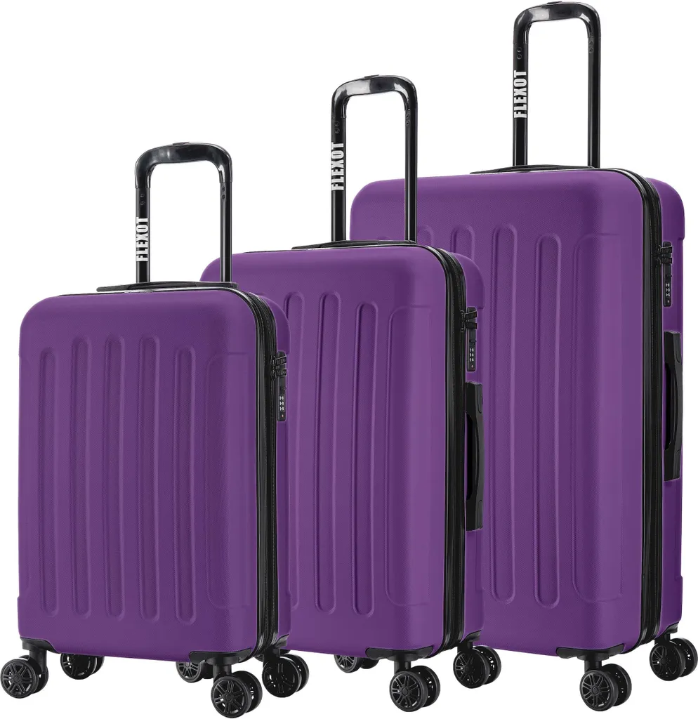 Set Valigie Viola Flexot® F-3045 | Viaggia con Stile ed Espansione a V