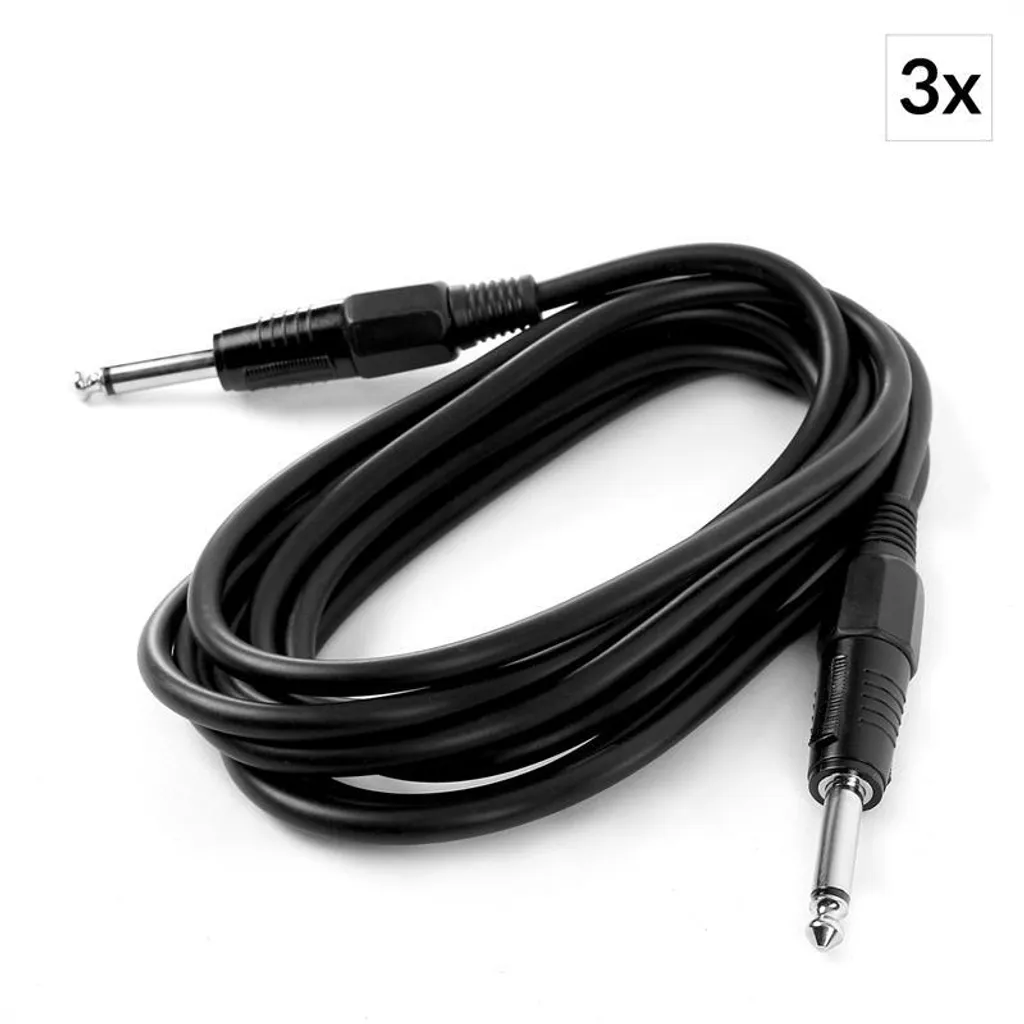 Câble audio jack 6,35mm mono 3m FrontStage en pack de 3 pour instrument - 2