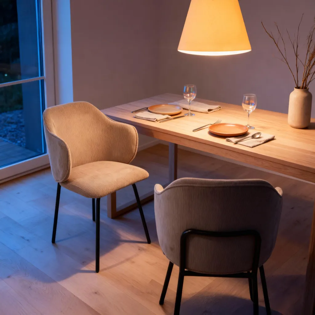 Chaise de Table en Velours Côtelé DALIA - Fauteuil de Repas Confort JUMIhome