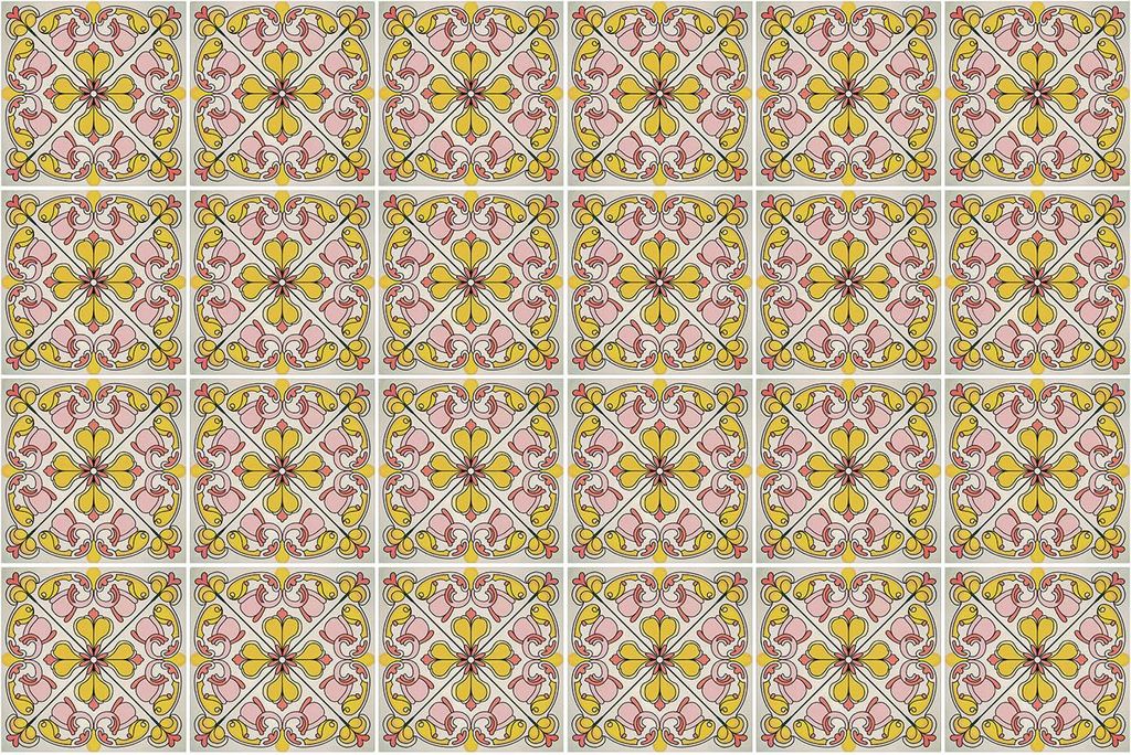 Fliesenaufkleber 20 x 20 cm – 24 Stück – Selbstklebend – Wasserfest – Pflegeleicht – Hitzebeständig – Für Küche & Bad – Pastellfa...