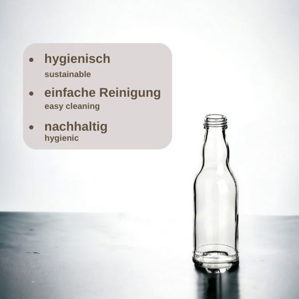 gouveo 24er Set Glasflaschen 200 ml Kropfhals mit Deckel Produktbild 4
