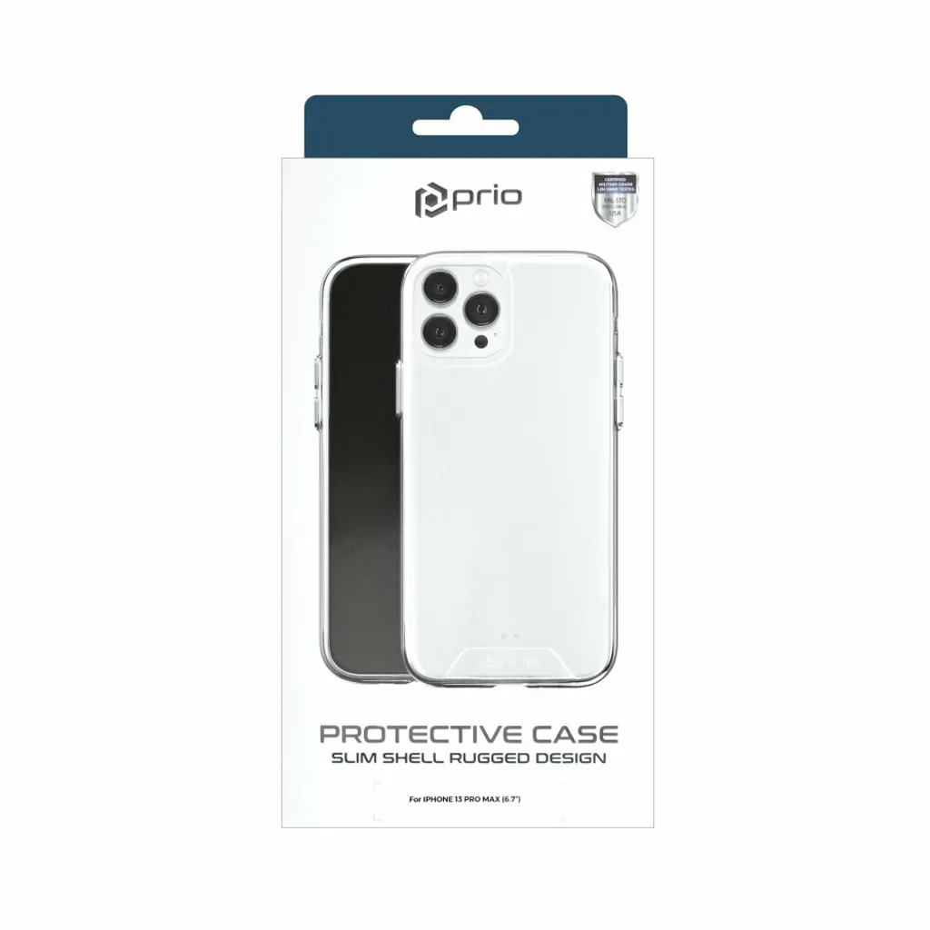 TAURI Cover per iPhone 13 Pro Max con Pellicola in Vetro Temperato,Trasparente Custodia per Sottile Anticaduta - Trasparente