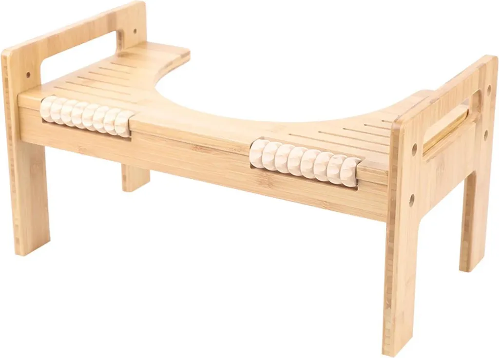 Sgabello da Toilette in Legno Regolabile - Design Indipendente Naturale
