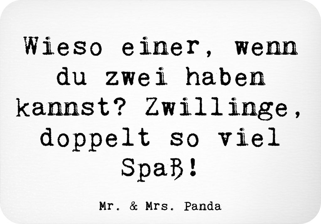 Mr. & Mrs. Panda magnet Spruch Zwillinge Spaß - Weiß - Geschenk, Zwillingsgeburt, whiteboardmagnet, Kreativ, lebhaft, Geschenke Astrologie, Abent...