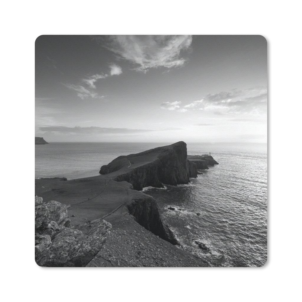 MuchoWow Mauspad Mousepad Blick von Skye in schwarz-weiß 30x30 cm - Mousepads - Maus Mat - Pad - Mausunterlage - Gaming