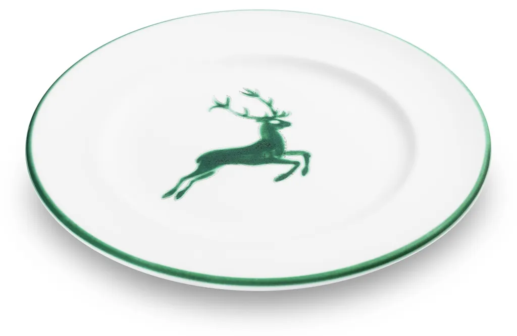 Assiette de Table Cerf Vert Gmundner Keramik 22cm pour Dessert et Entrée