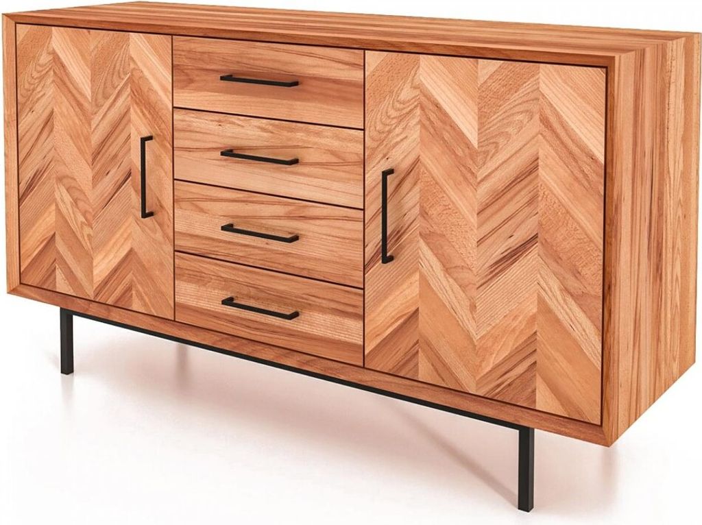 Kommode Seiba Kernbuche massiv 144x45x80 mit 4 Schubladen 2 Produktbild 