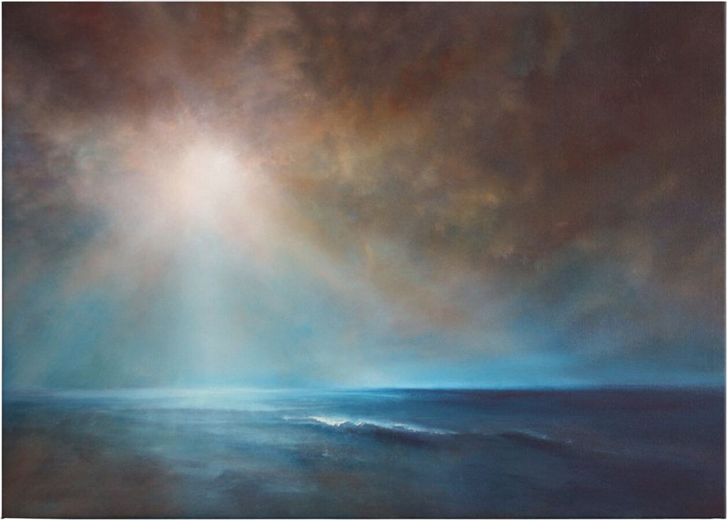 Leinwandbild Kunst 50 x 70 cm - Wandbild Blau - Keilrahmen Produktbild 
