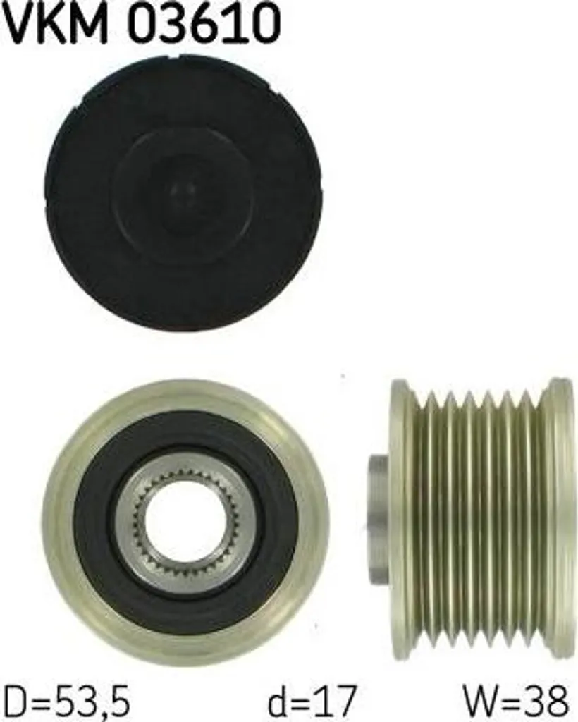 Poulie d'alternateur débrayable VKM 03610 SKF - Haute Résistance dCi