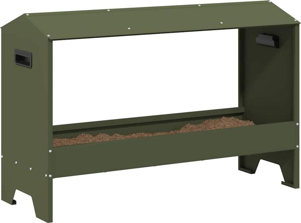 Cloris Designermöbel Hühnerfütterungsrinne Olive Grün 81 x 32 x 53,5cm - 2026Neu691811 - Pferdefuttertröge