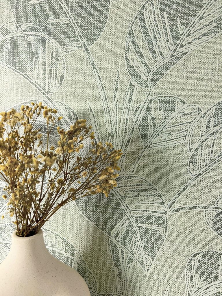NEWROOM Tapete Bivona Olive Vliestapete - Natur Blätter Floral Germany