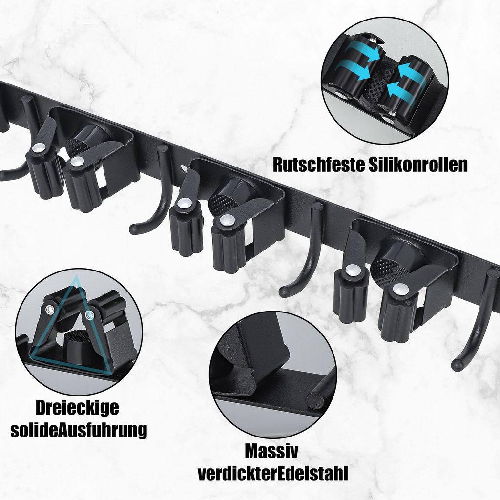 Držák na smeták, nerezový držák na smeták na stěnu, 5 Obrázek produktu 6