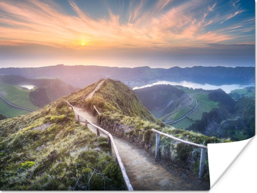 MuchoWow Poster Berge - Sonne - Natur 80x60 cm - Kunst für zu Hause