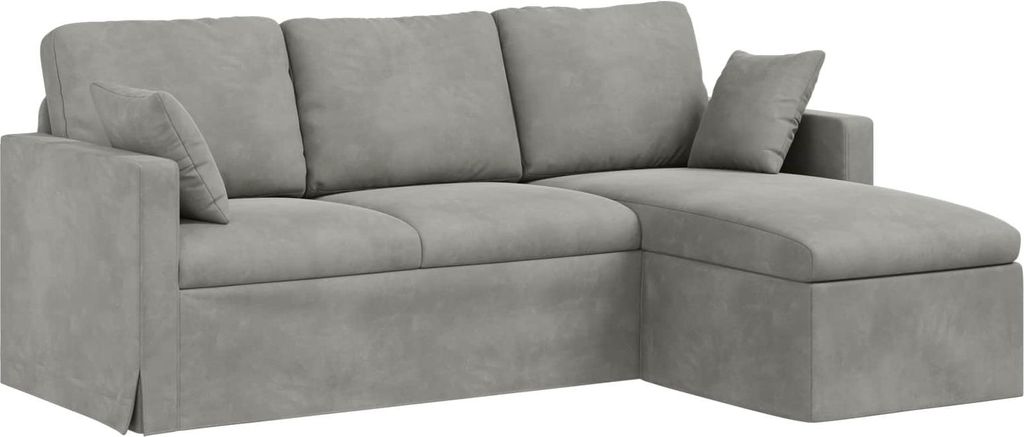 vidaXL Sofa Hellgrau 198 x 134 x 80 cm Samt