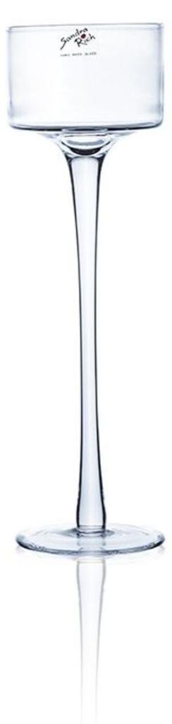 Kerzenhalter, Teelichthalter auf Fuß Glas H. 30cm Ø 9cm Produktbild 