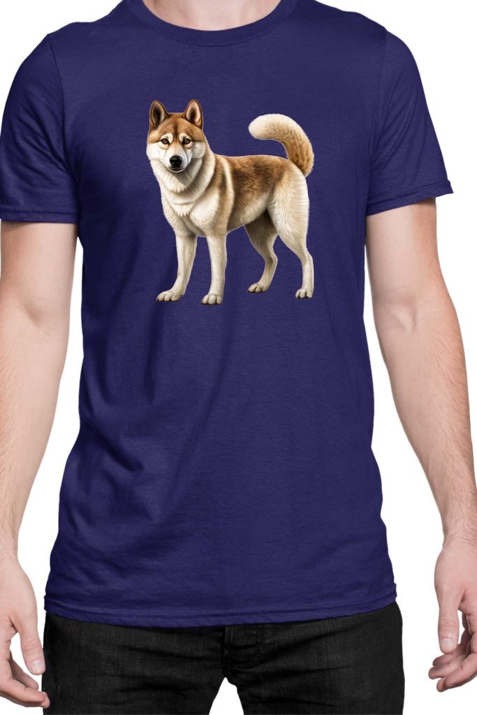 Herren T-Shirt Dogs Breeds Akita Dog Breed 005, Man M / Dunkelblau