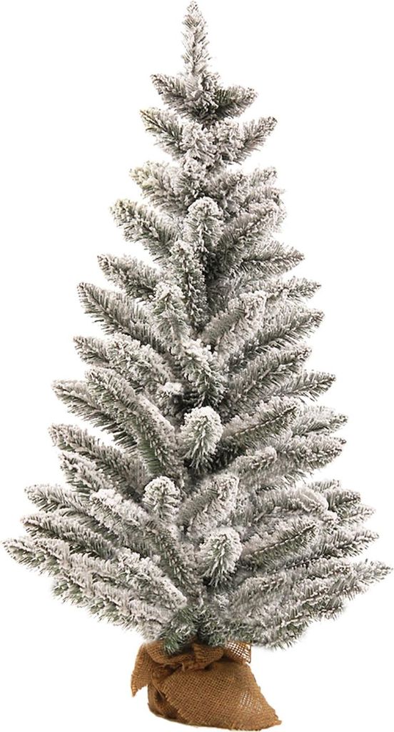 Künstlicher Weihnachtsbaum mit Schnee DELUXE Viola in Blumentopf 60cm, Tannenbaum Christbaum Kunstbaum Dekobaum mit Metallständer