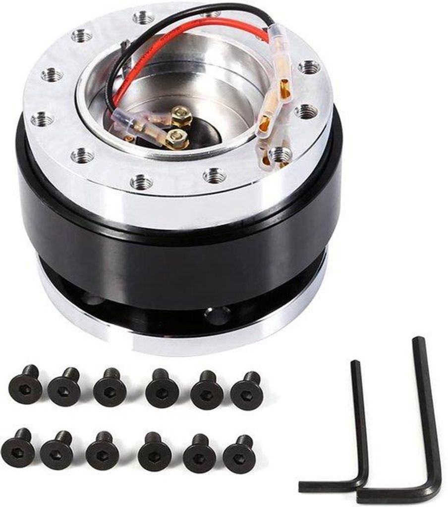 Lenkeradapter mit Schnellspanner und 6 Lochern schwarz