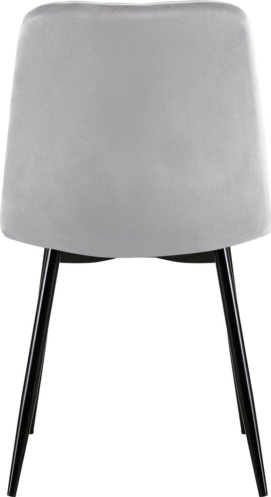 DELUKE® Stuhl LENZ Samt - 88x45x53cm, grau, Metall Gestell Produktbild 6