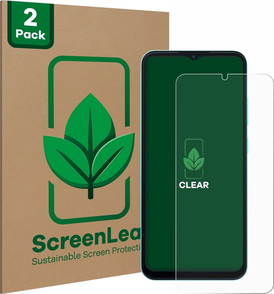 2x ScreenLeaf Schutzfolie für Oscal Flat 1C nachhaltiger Displayschutz Display Schutz Folie Klar Transparent