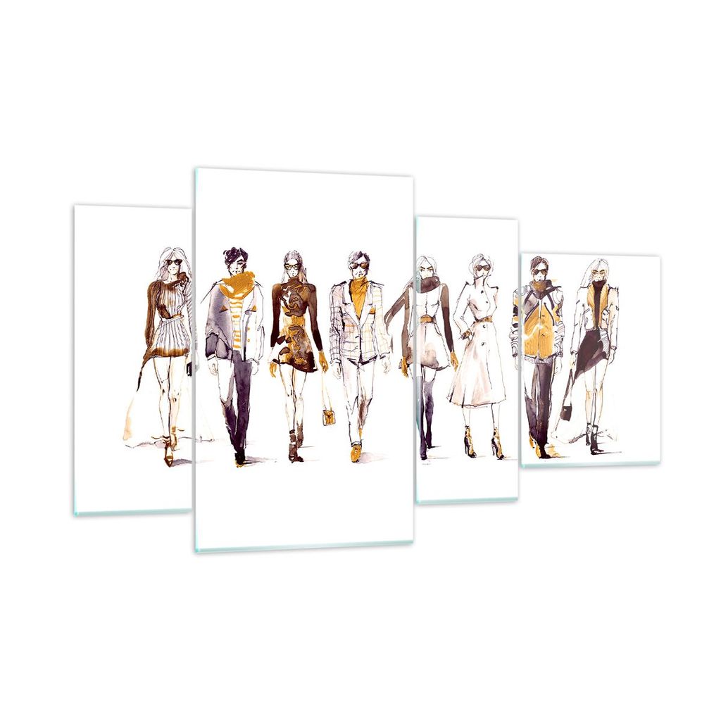 Bilder auf glas - eleganc e Farbe weiblich Mannequins - 120x70cm - Glasbilder - Wandbilder - Kunstdruck - Wanddekoration aus Glas - Glas Bilder - W...