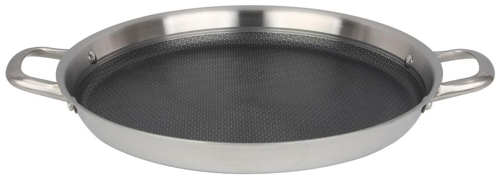 Paellapfanne Edelstahl 36 cm traditionelle Paella Pfanne Antihaft Wabenstruktur Induktion