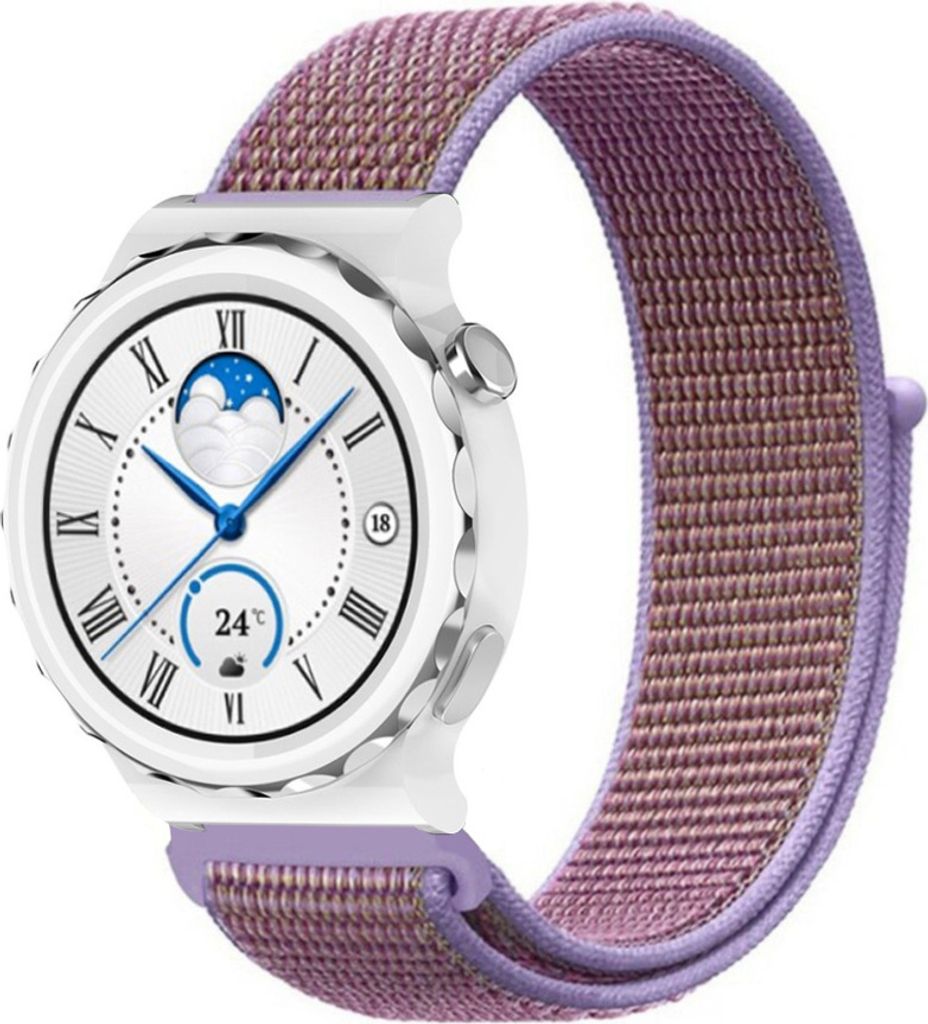 Strap-it Huawei Watch GT 3 Pro 43mm Nylonarmband (Lila)